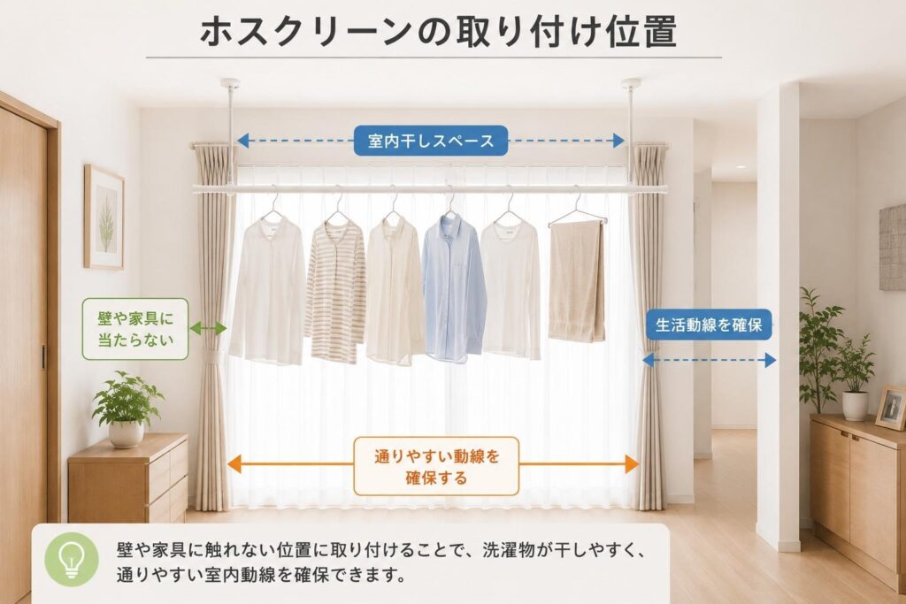 ホスクリーンの取り付け位置